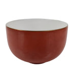 Japanese Porcelain Teacup Vtg Plain Color Red White Sencha Yunomi TC583