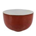 Japanese Porcelain Teacup Vtg Plain Color Red White Sencha Yunomi TC583