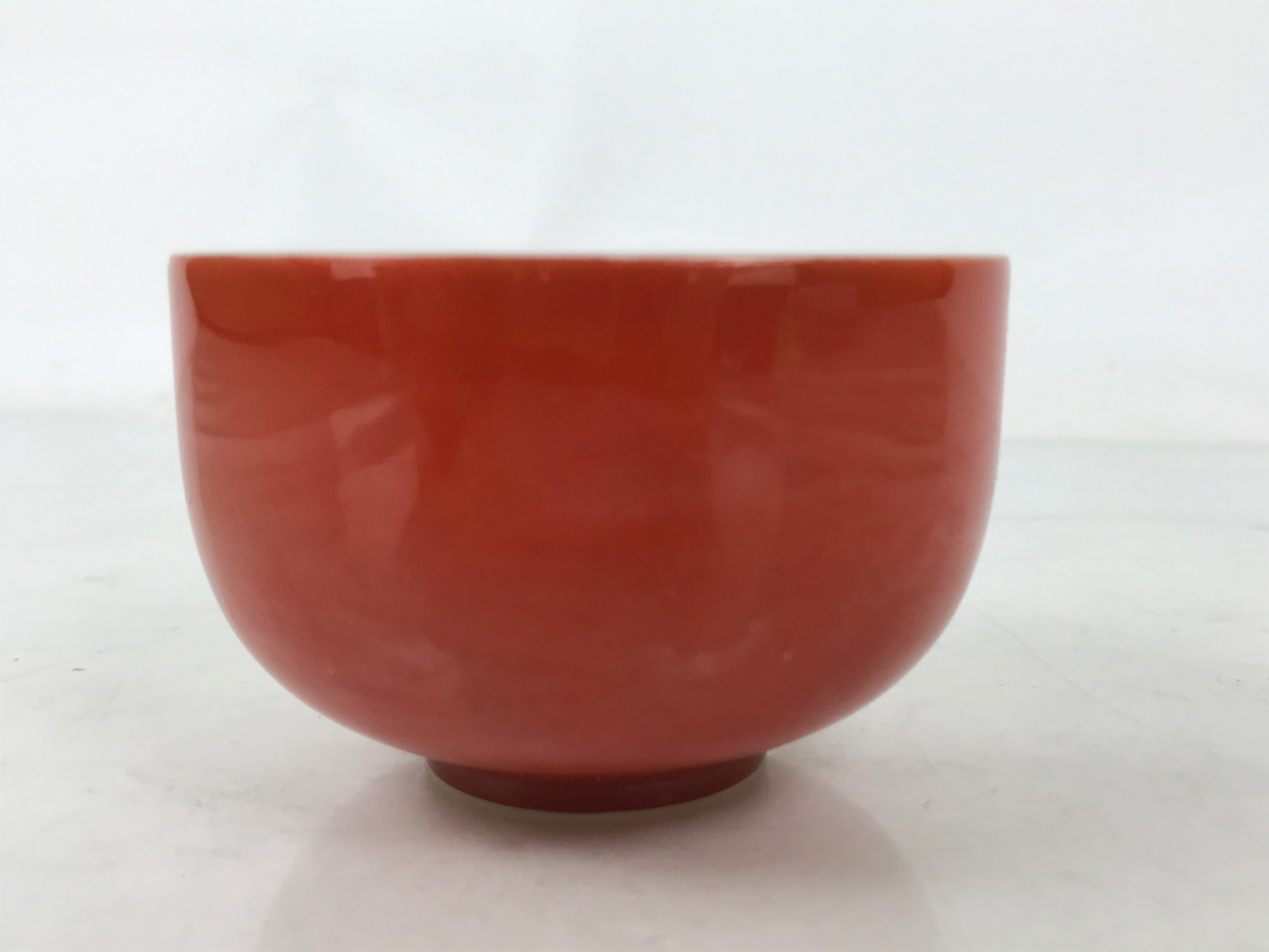 Japanese Porcelain Teacup Vtg Plain Color Simple Red White Sencha Yunomi TC592