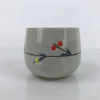 Japanese Porcelain Teacup Vtg Plum Blossom Buds Ume Gray Red Sencha Yunomi TC517