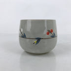 Japanese Porcelain Teacup Vtg Plum Blossom Buds Ume Gray Red Sencha Yunomi TC517