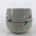 Japanese Porcelain Teacup Vtg Plum Blossom Buds Ume Gray Red Sencha Yunomi TC517