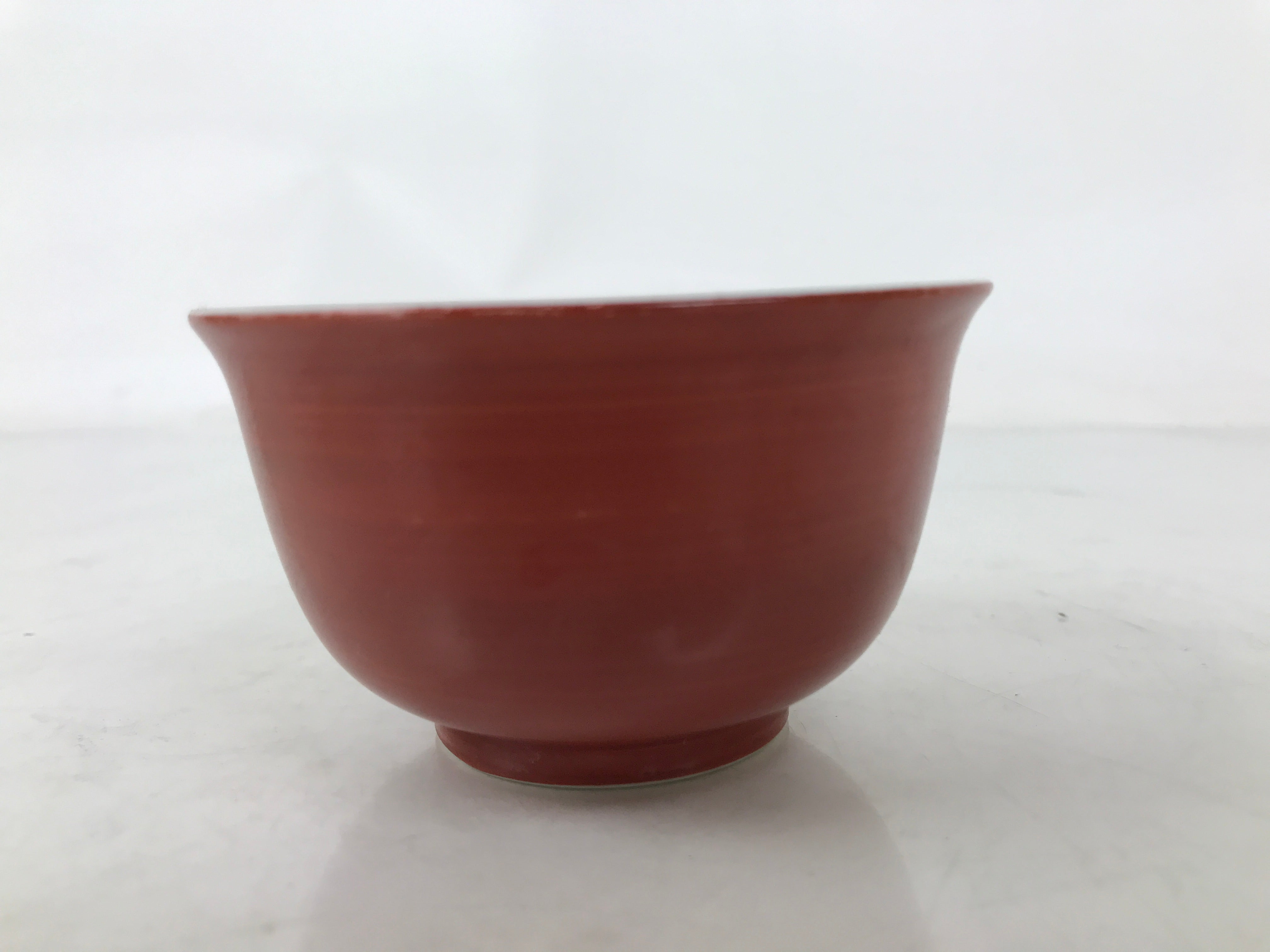 Japanese Porcelain Teacup Vtg Red White Blue Ami Net Design Sencha Yunomi TC593