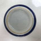 Japanese Porcelain Teacup Vtg Sometsuke White Blue Lines Pattern Yunomi TC481