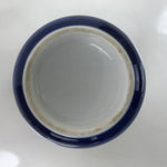 Japanese Porcelain Teacup Vtg Sometsuke White Blue Lines Pattern Yunomi TC483