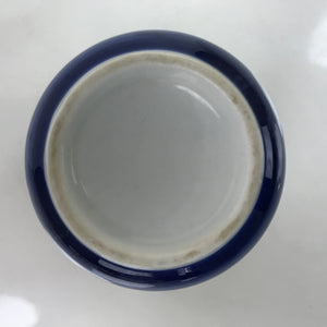 Japanese Porcelain Teacup Vtg Sometsuke White Blue Lines Pattern Yunomi TC483