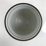 Japanese Porcelain Teacup Vtg Sometsuke White Blue Lines Pattern Yunomi TC485