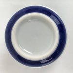 Japanese Porcelain Teacup Vtg Sometsuke White Blue Lines Pattern Yunomi TC486