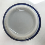 Japanese Porcelain Teacup Vtg Sometsuke White Blue Lines Pattern Yunomi TC487