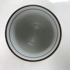 Japanese Porcelain Teacup Vtg Sometsuke White Blue Lines Pattern Yunomi TC489