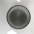 Japanese Porcelain Teacup Vtg Sometsuke White Blue Lines Pattern Yunomi TC492