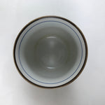 Japanese Porcelain Teacup Vtg Sometsuke White Blue Lines Pattern Yunomi TC499