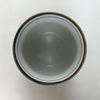 Japanese Porcelain Teacup Vtg Sometsuke White Blue Lines Pattern Yunomi TC500