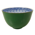 Japanese Porcelain Teacup Vtg Tachikichi Green White Blue Sencha Yunomi TC594