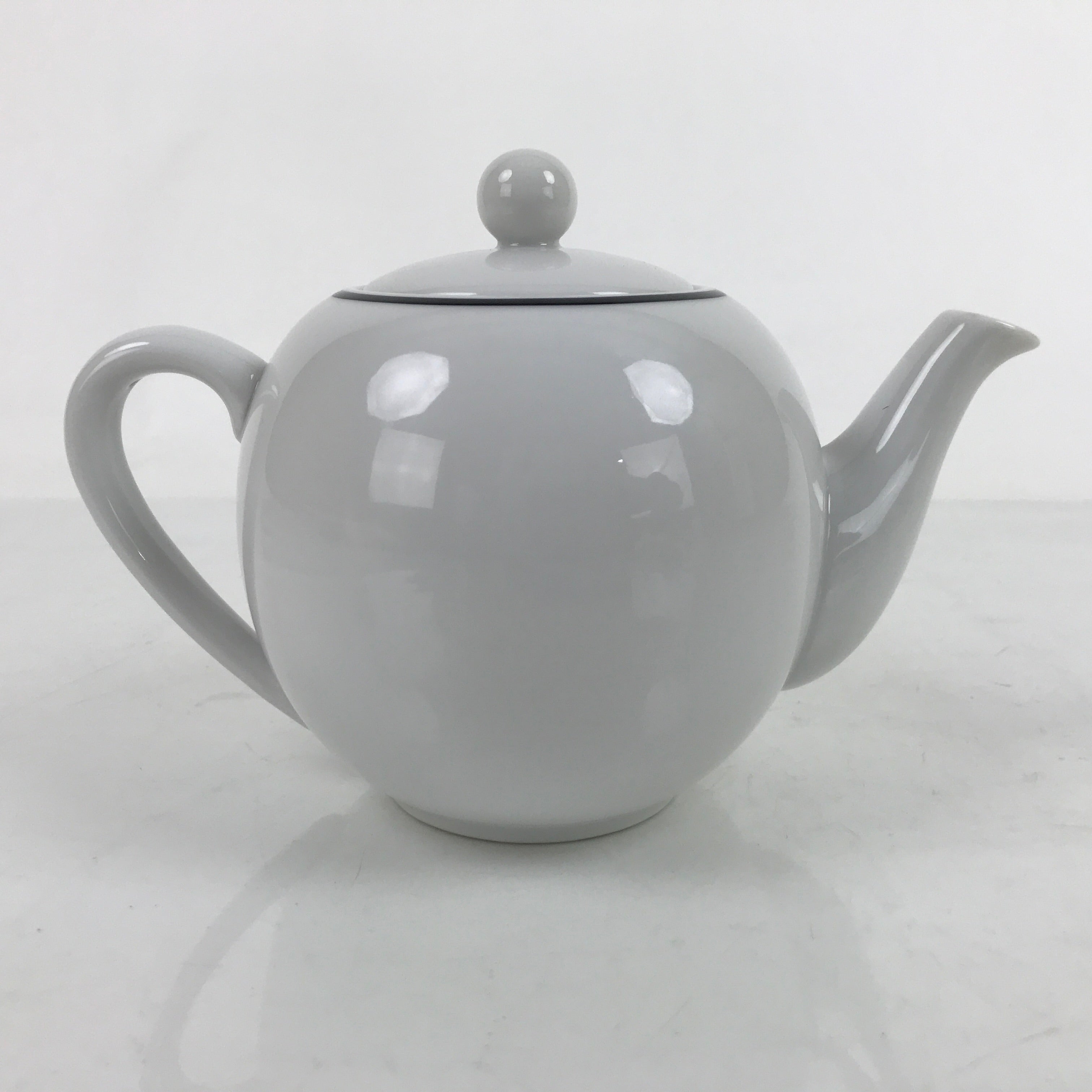 Japanese Porcelain Teapot Kyusu Vtg Afternoon Tea Living Brand Logo White Y130