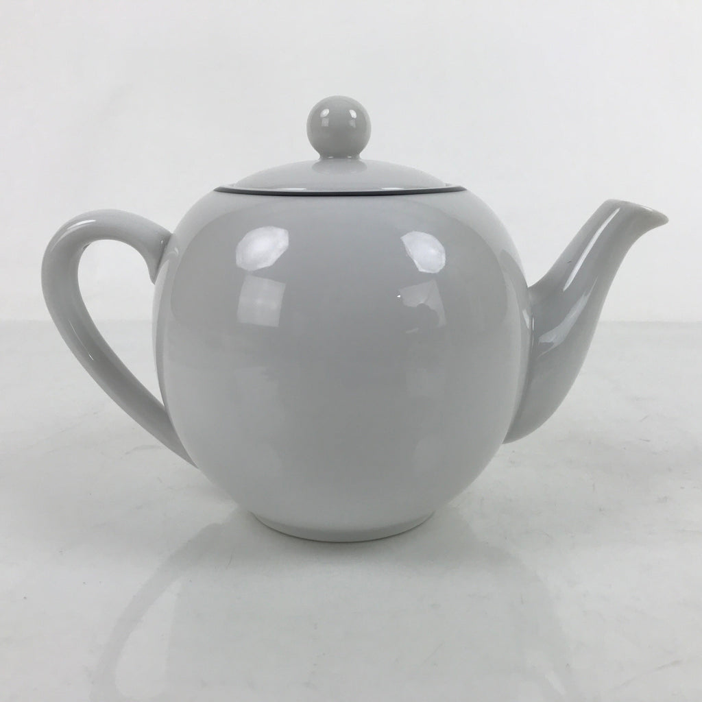 Japanese Porcelain Teapot Kyusu Vtg Afternoon Tea Living Brand Logo White Y130