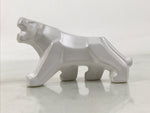 Japanese Porcelain Tiger Figurine Vtg Zodiac Okimono Statue Decor White ST80