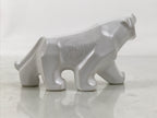 Japanese Porcelain Tiger Figurine Vtg Zodiac Okimono Statue Decor White ST80