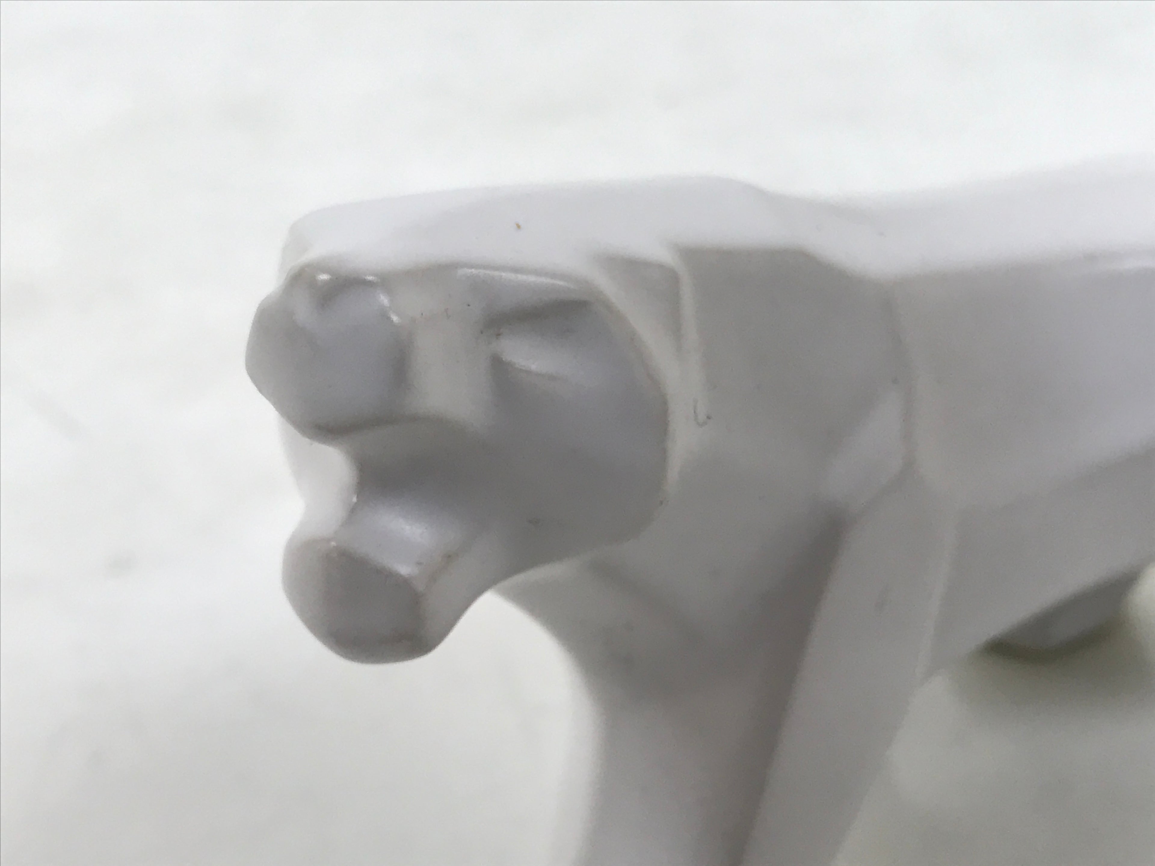Japanese Porcelain Tiger Figurine Vtg Zodiac Okimono Statue Decor White ST80