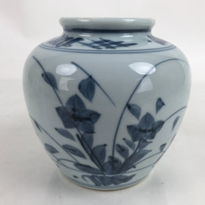 Japanese Porcelain Tobe Ware Sometsuke Flower Vase Vtg Ikebana Kabin Kikyo FK136