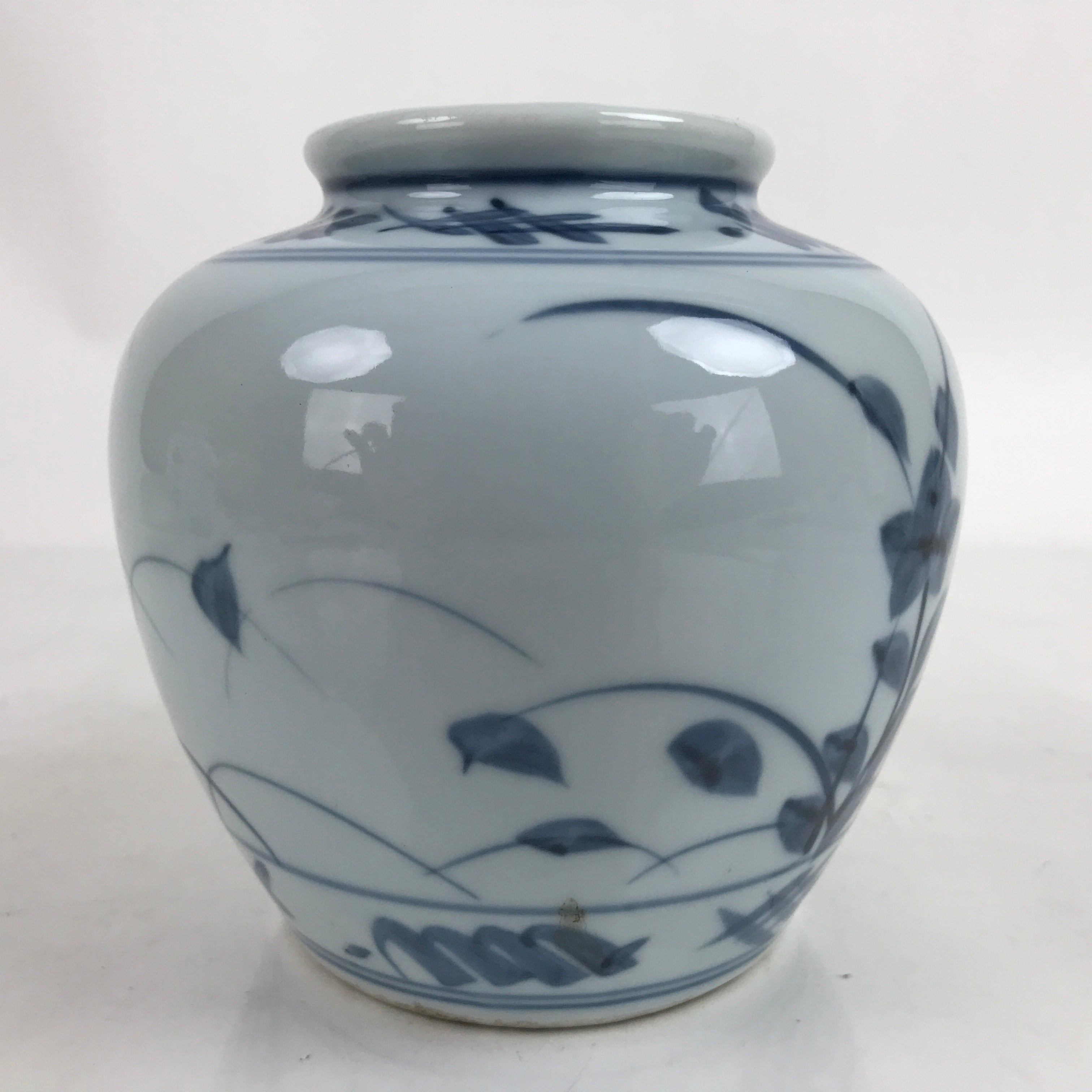 Japanese Porcelain Tobe Ware Sometsuke Flower Vase Vtg Ikebana Kabin Kikyo FK136