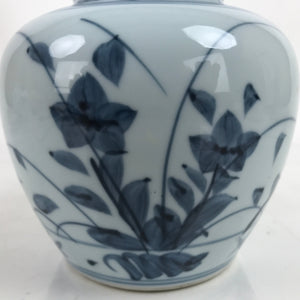 Japanese Porcelain Tobe Ware Sometsuke Flower Vase Vtg Ikebana Kabin Kikyo FK136