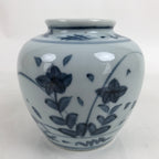 Japanese Porcelain Tobe Ware Sometsuke Flower Vase Vtg Ikebana Kabin Kikyo FK137