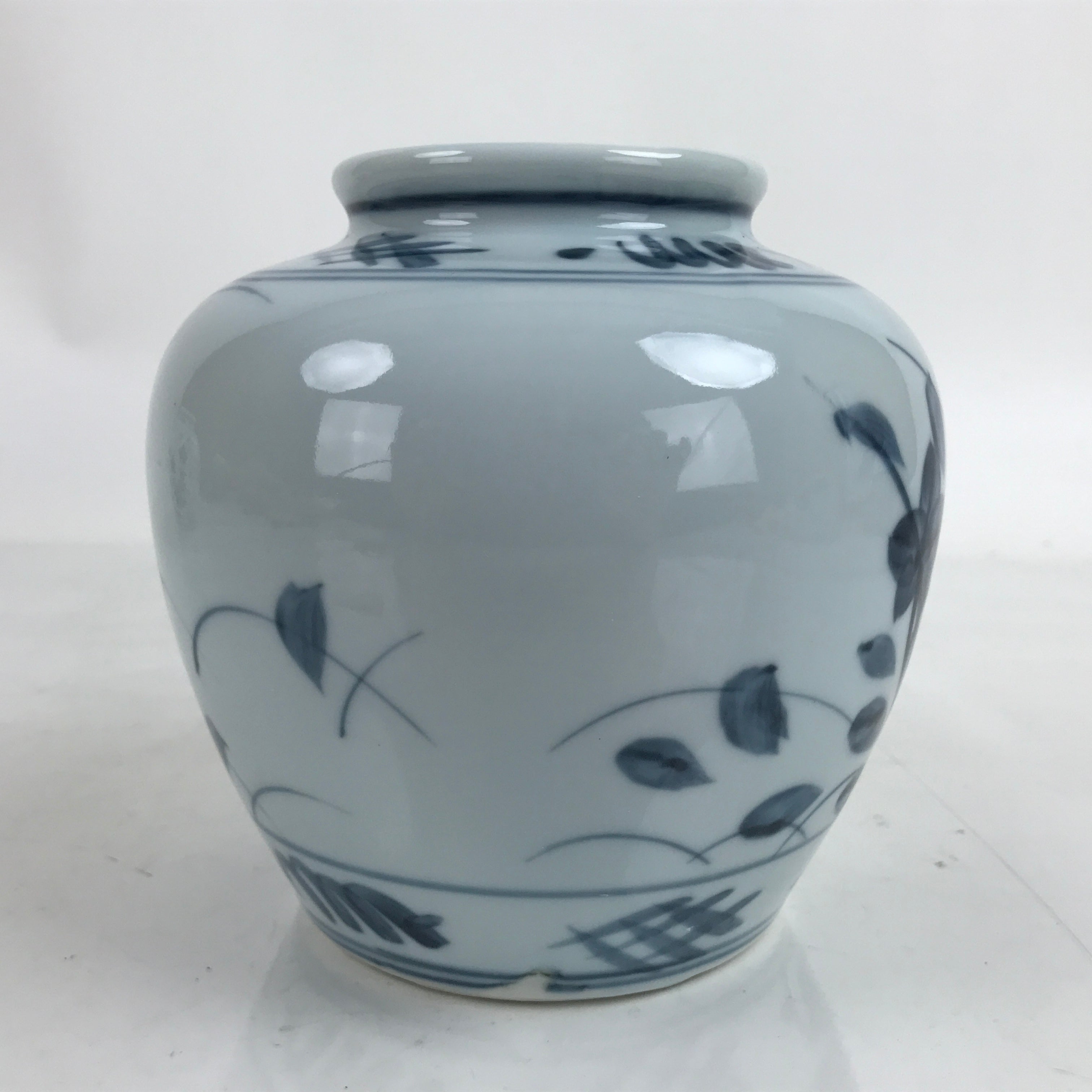 Japanese Porcelain Tobe Ware Sometsuke Flower Vase Vtg Ikebana Kabin Kikyo FK138