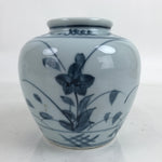 Japanese Porcelain Tobe Ware Sometsuke Flower Vase Vtg Ikebana Kabin Kikyo FK138