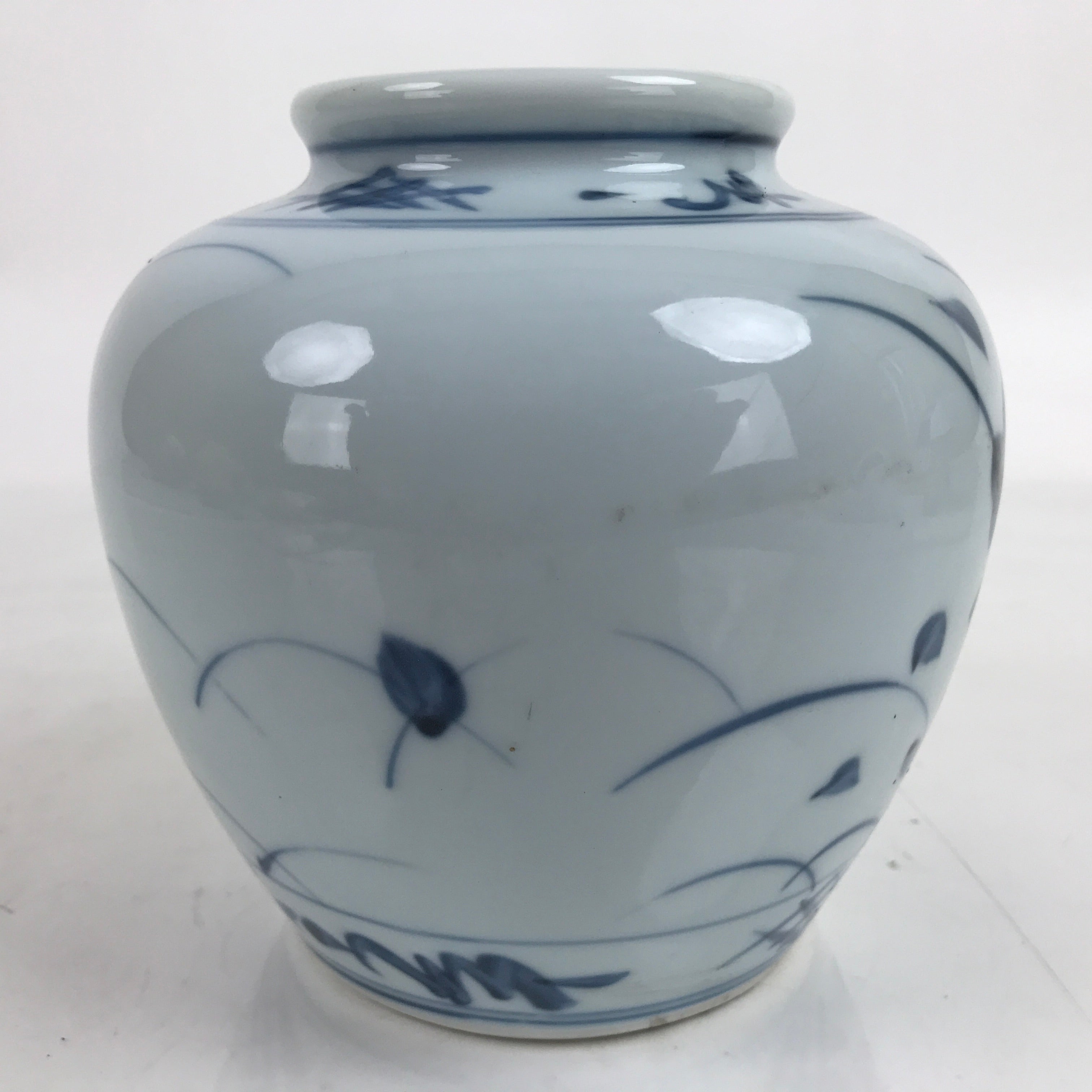 Japanese Porcelain Tobe Ware Sometsuke Flower Vase Vtg Ikebana Kabin Kikyo FK139