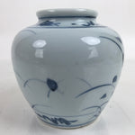 Japanese Porcelain Tobe Ware Sometsuke Flower Vase Vtg Ikebana Kabin Kikyo FK139