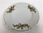 Japanese Porcelain Tono China Plate Vtg Pine Cones Tree Leaves Gold Rim PY815