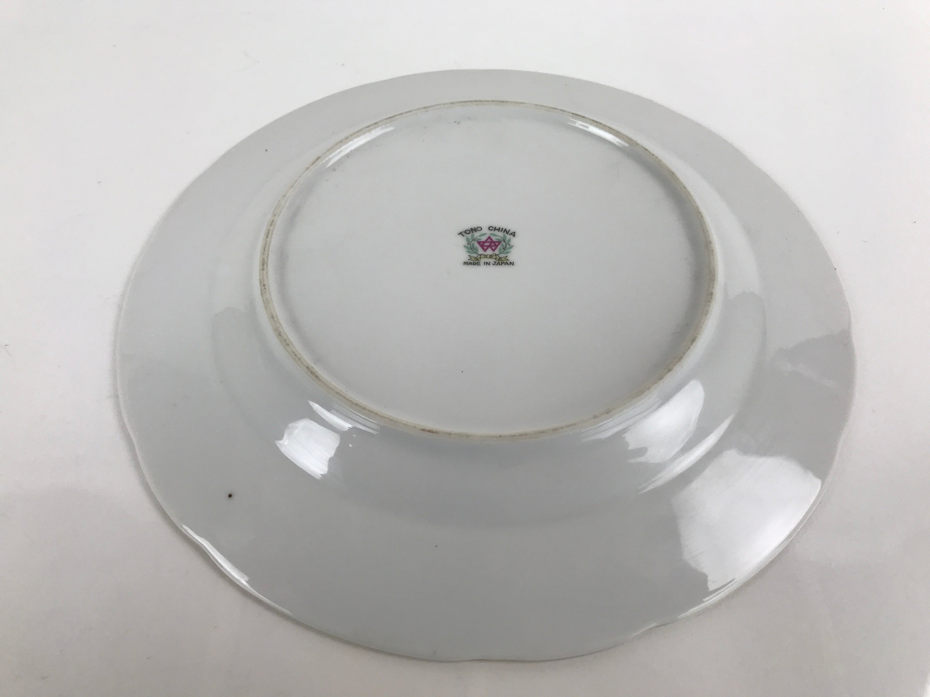 Japanese Porcelain Tono China Plate Vtg Pine Cones Tree Leaves Gold Rim PY815