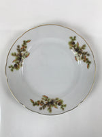 Japanese Porcelain Tono China Plate Vtg Pine Cones Tree Leaves Gold Rim PY817