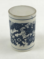 Japanese Porcelain Vase Kabin Vtg White Blue Ikebana Flower Arrangement FK75