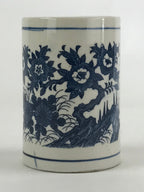Japanese Porcelain Vase Kabin Vtg White Blue Ikebana Flower Arrangement FK75