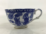 Japanese Porcelain Western-style Teacup Vtg Yunomi Sometsuke Geisha Blue TC608