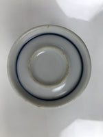 Japanese Porcelain Yunomi Teacup Pottery Vtg White Blue Chrysanthemums TC609