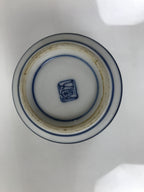 Japanese Porcelain Yunomi Teacup Pottery Vtg White Blue Hydrangea Ajisai TC611