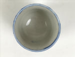 Japanese Porcelain Yunomi Teacup Pottery Vtg White Blue Sometsuke Stripe TC618