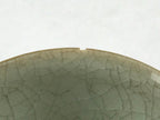 Japanese Porcelain Yunomi Teacup Vtg Pottery Light Green Crackle Glaze TC369