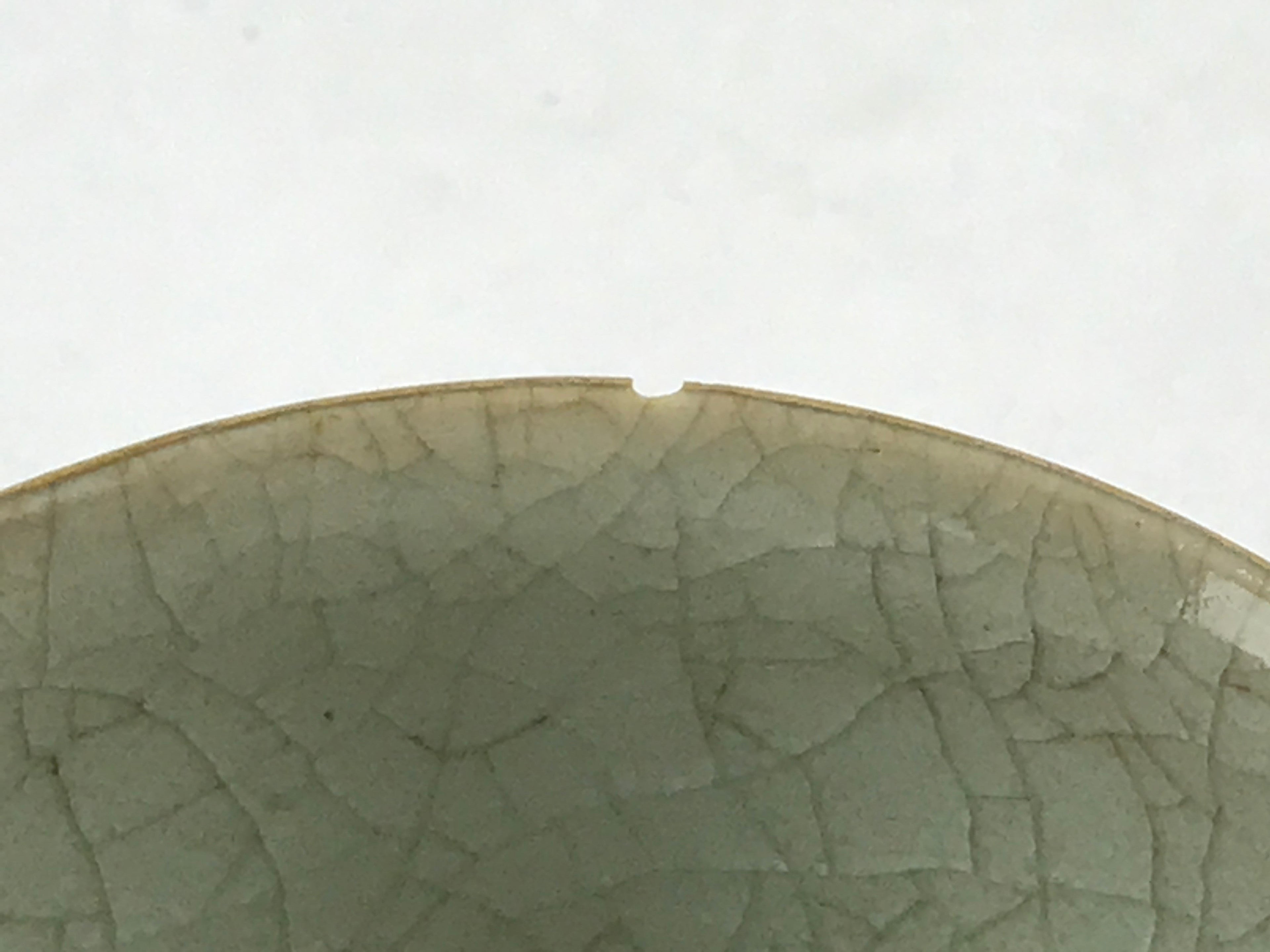 Japanese Porcelain Yunomi Teacup Vtg Pottery Light Green Crackle Glaze TC369