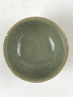 Japanese Porcelain Yunomi Teacup Vtg Pottery Light Green Crackle Glaze TC369