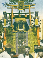 Japanese Postcard Gion Festival C1930 Hachimanyama Vtg Showa Matsuri Color PC164