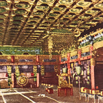 Japanese Postcard Nikko Sandaibyo Hall Interior C1930 Showa Buddhist Color PC201