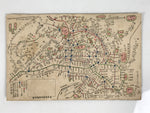 Japanese Postcard Old Tokyo Railroad Map C1920 Imperial Palace Color PC204
