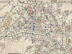 Japanese Postcard Old Tokyo Railroad Map C1920 Imperial Palace Color PC204