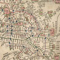Japanese Postcard Old Tokyo Railroad Map C1920 Imperial Palace Color PC204