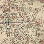 Japanese Postcard Old Tokyo Railroad Map C1920 Imperial Palace Color PC204