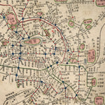 Japanese Postcard Old Tokyo Railroad Map C1920 Imperial Palace Color PC204